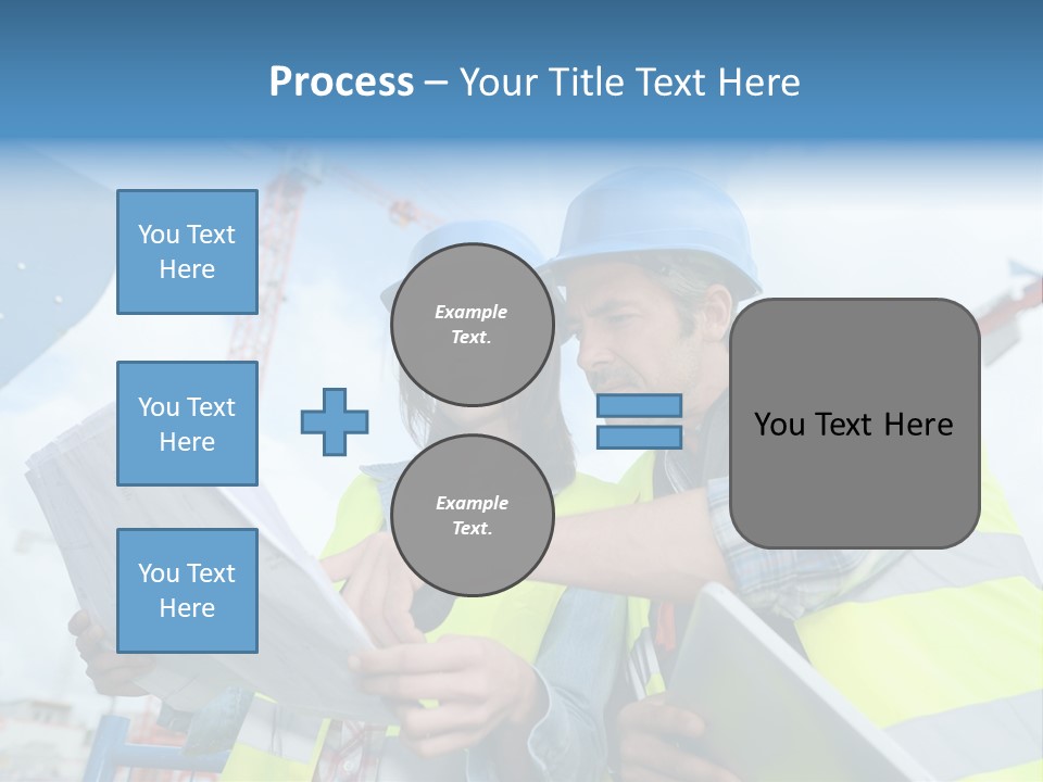 Architecture Blue Helmet Man PowerPoint Template