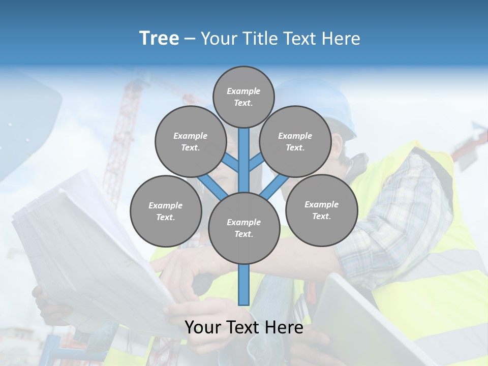 Architecture Blue Helmet Man PowerPoint Template