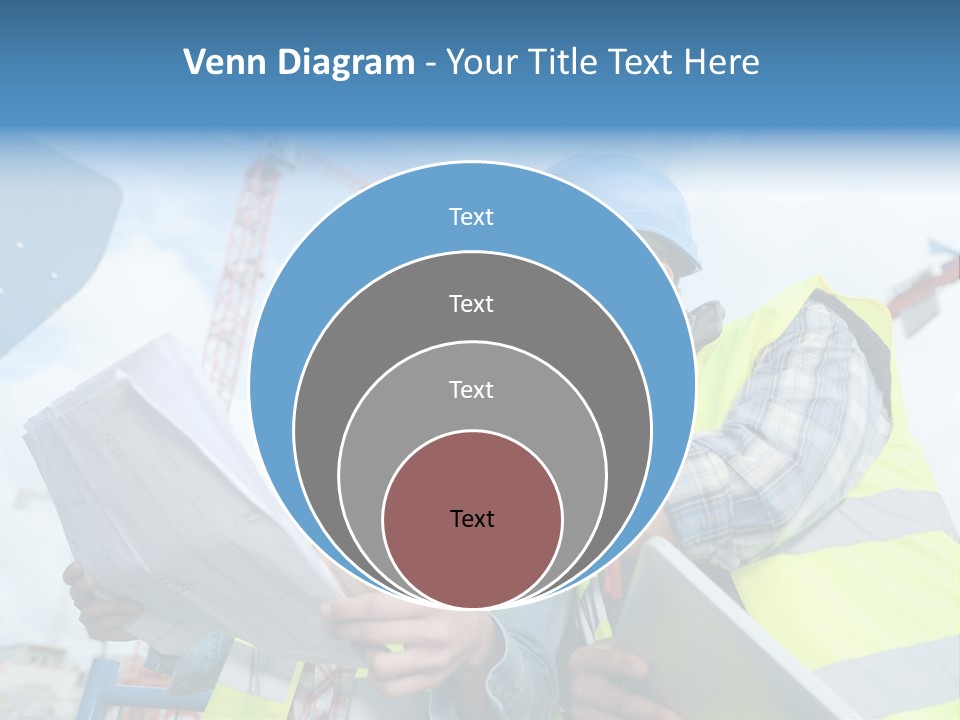 Architecture Blue Helmet Man PowerPoint Template