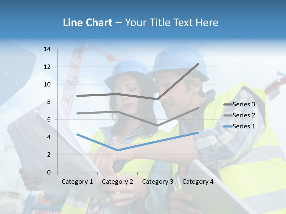 Architecture Blue Helmet Man PowerPoint Template