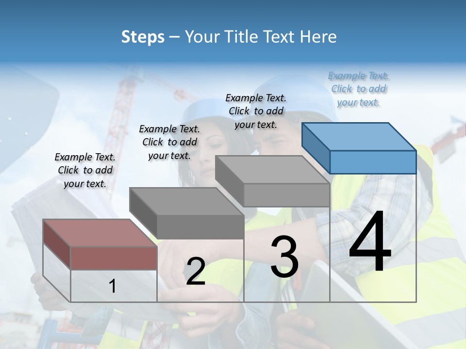 Architecture Blue Helmet Man PowerPoint Template