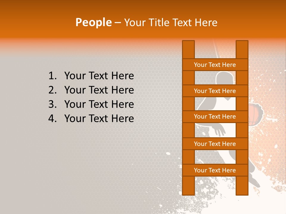 Orange Man Teamwork PowerPoint Template