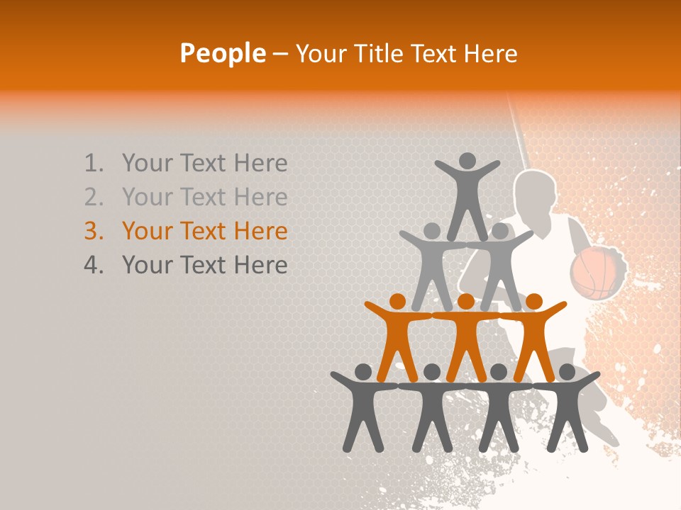 Orange Man Teamwork PowerPoint Template