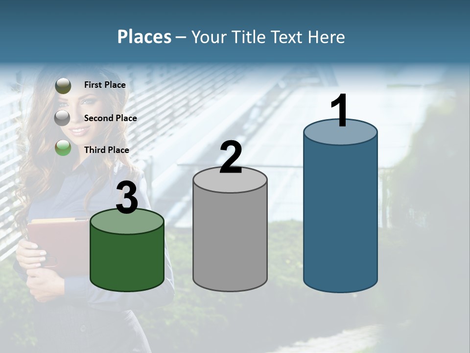 Green Flower One PowerPoint Template