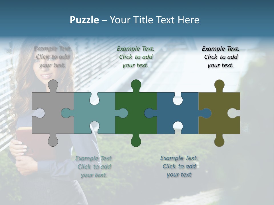 Green Flower One PowerPoint Template