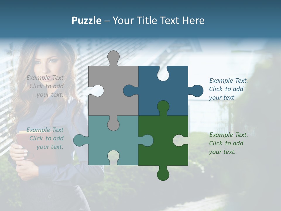 Green Flower One PowerPoint Template