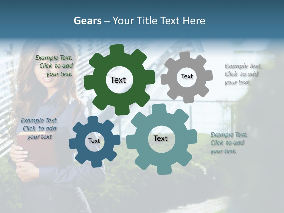 Green Flower One PowerPoint Template