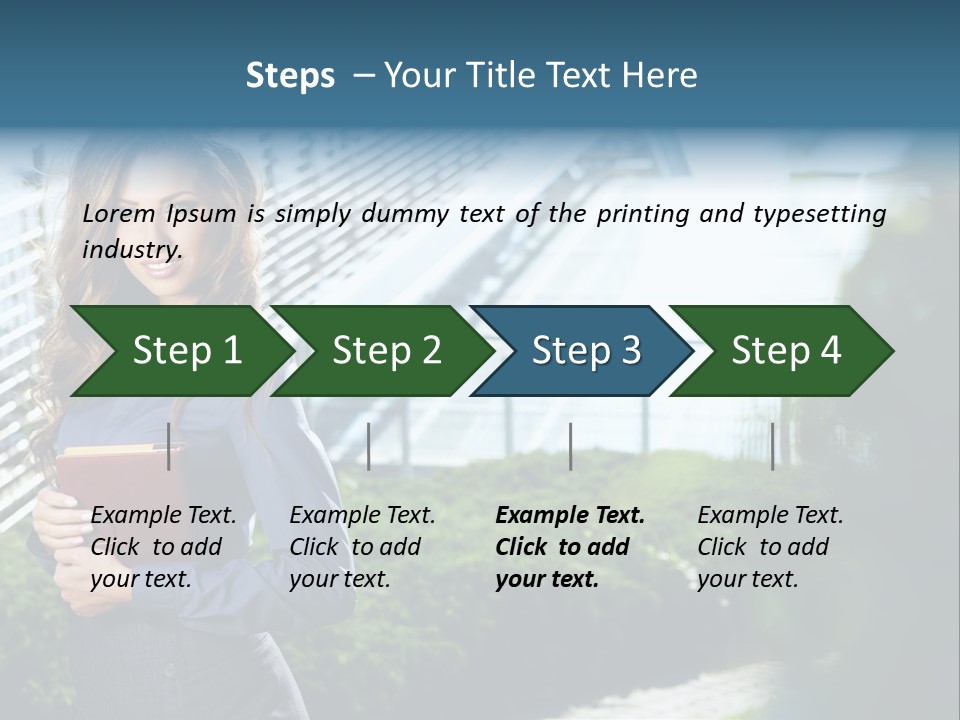 Green Flower One PowerPoint Template