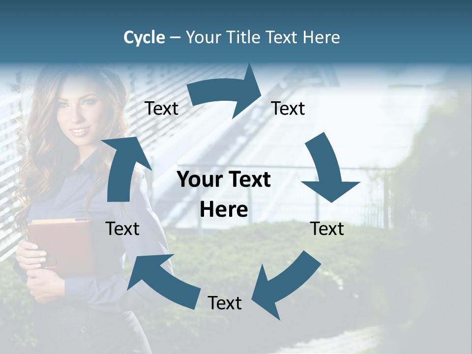 Green Flower One PowerPoint Template