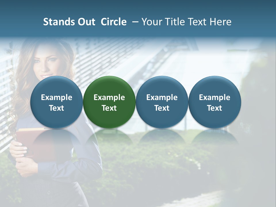 Green Flower One PowerPoint Template