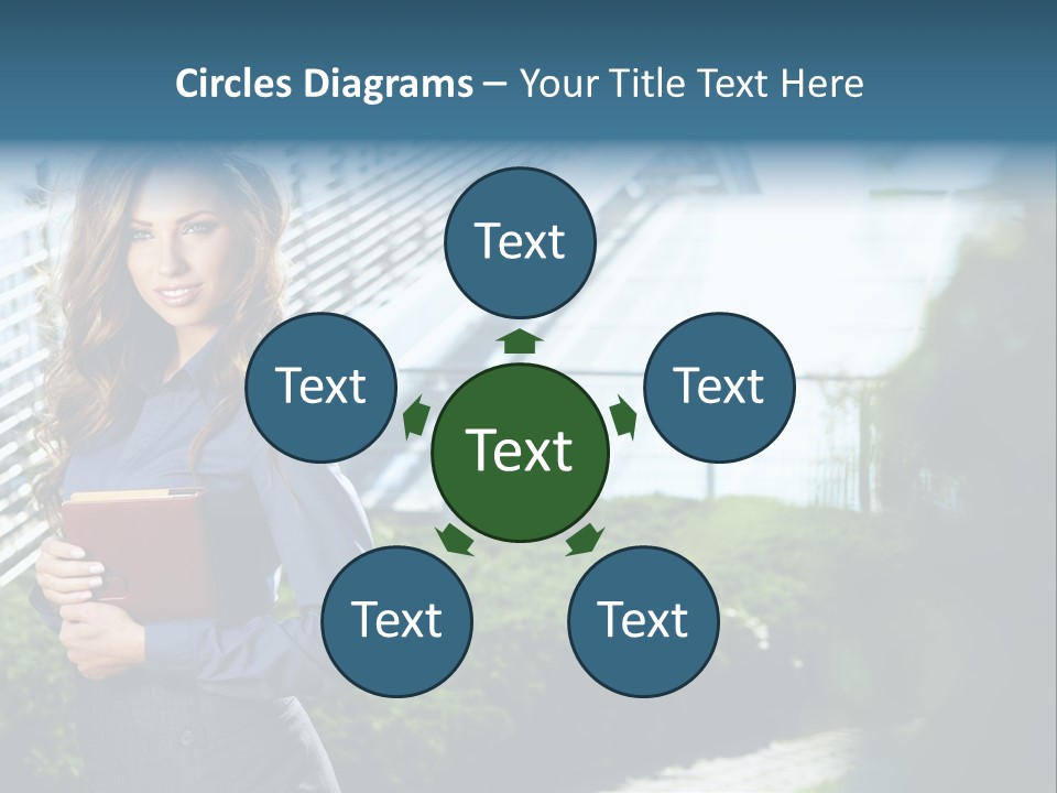 Green Flower One PowerPoint Template