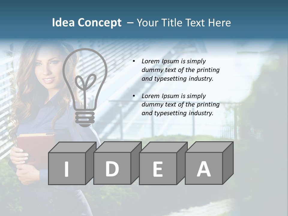 Green Flower One PowerPoint Template