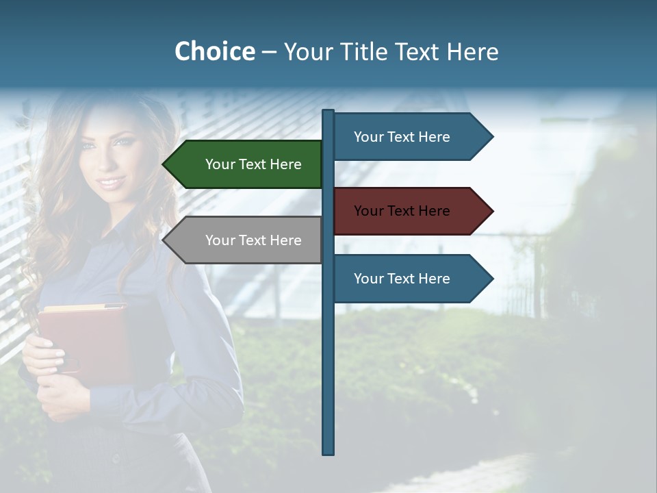 Green Flower One PowerPoint Template