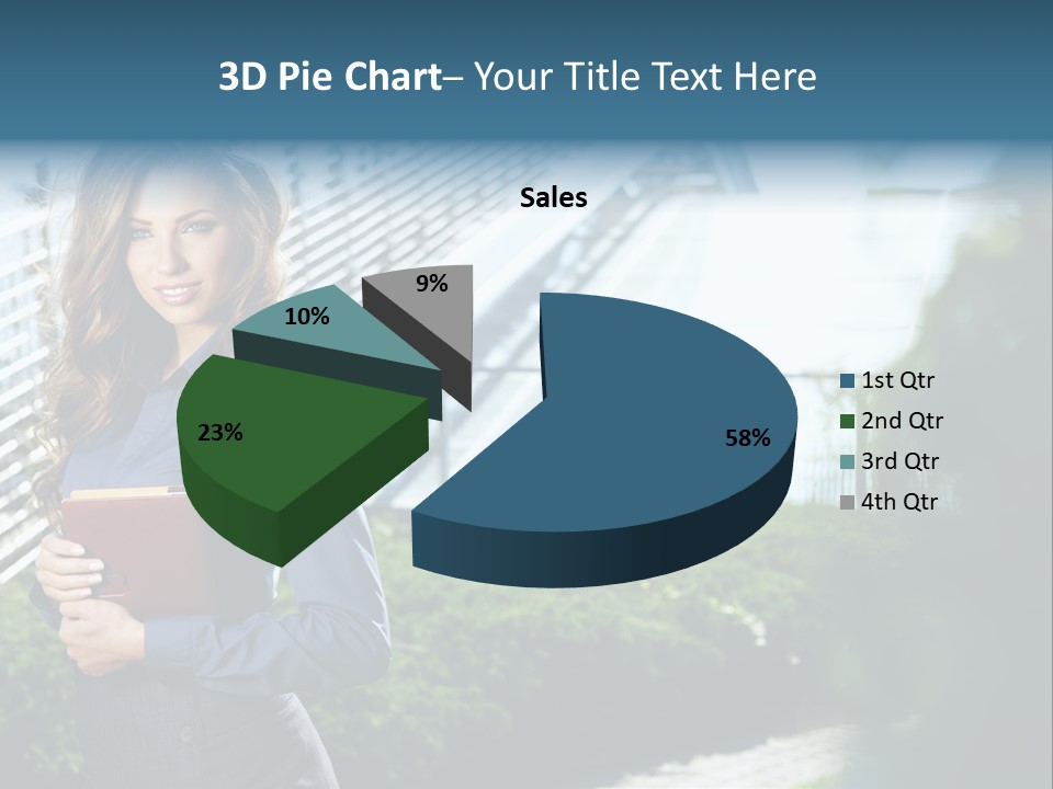 Green Flower One PowerPoint Template