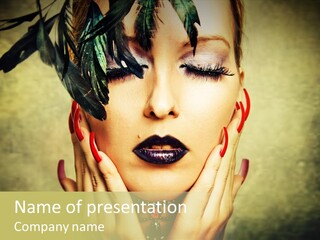 Woman Makeup Lashes PowerPoint Template