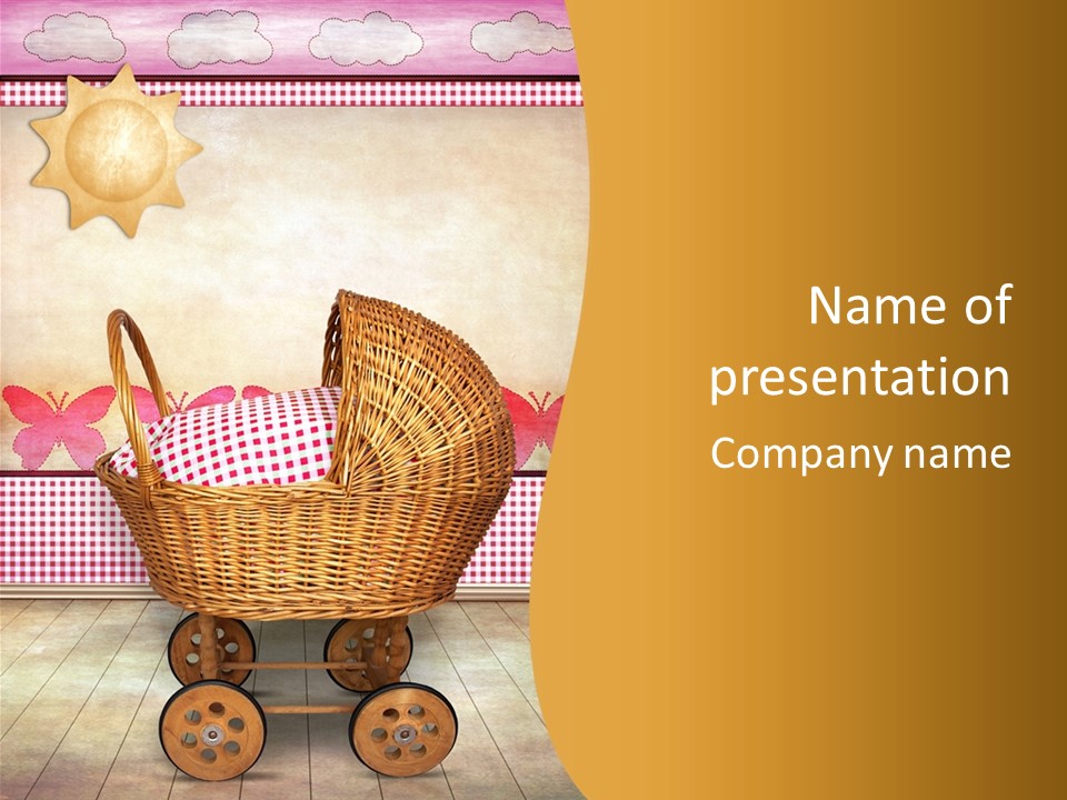 Border Wood Carriage PowerPoint Template