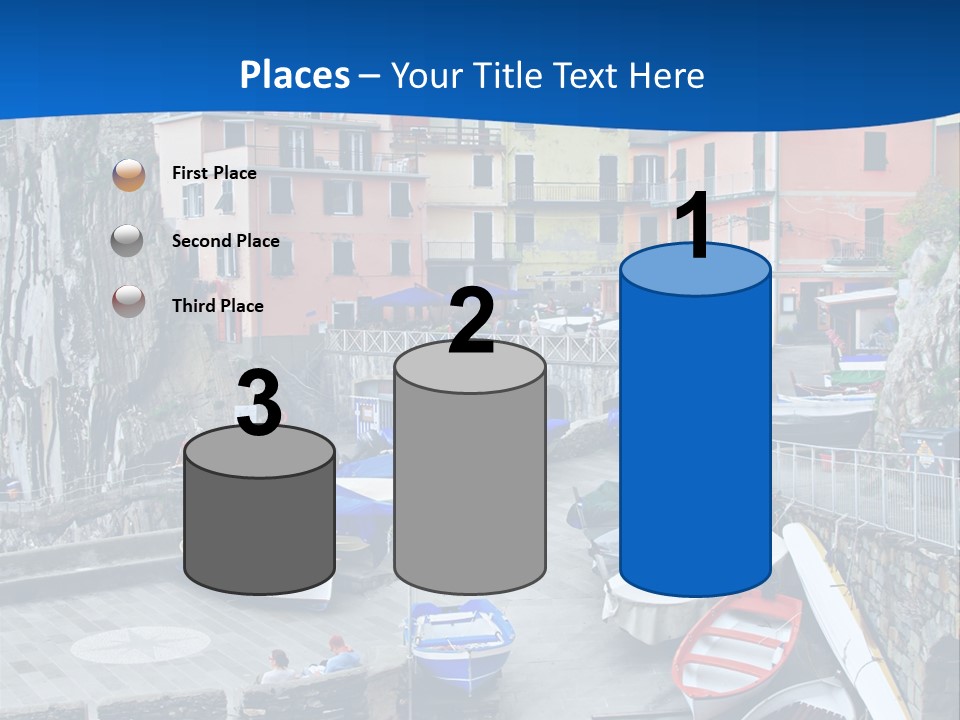 Town Cliff Boat PowerPoint Template