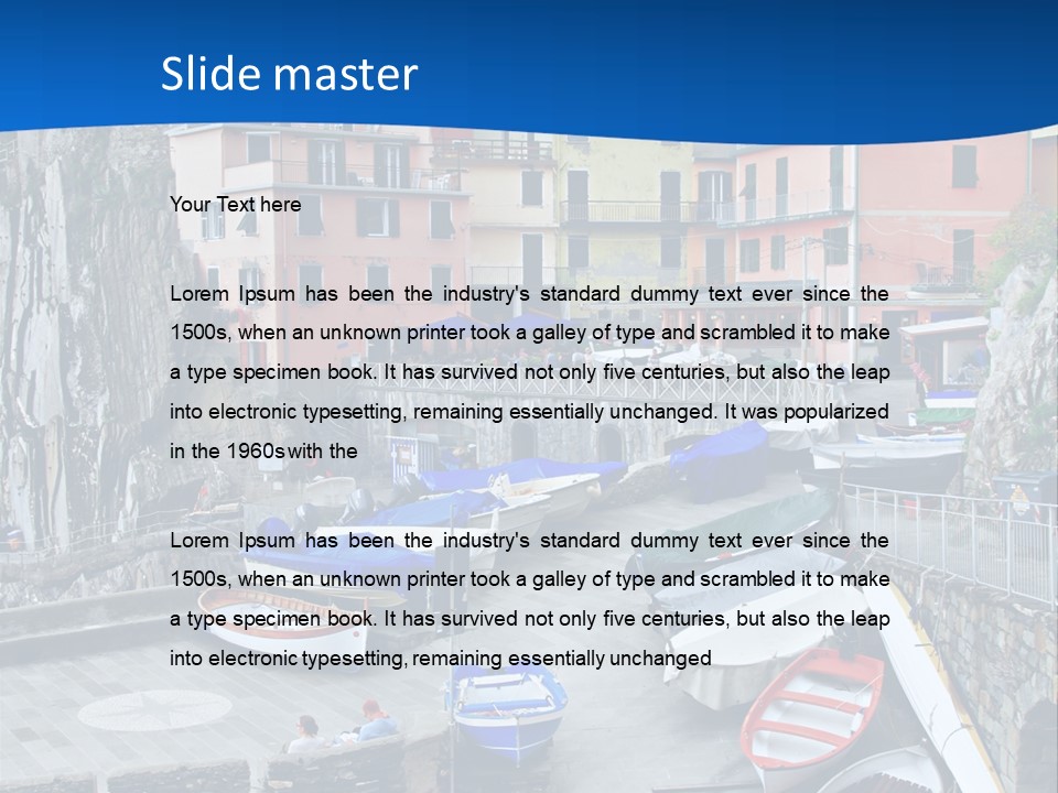 Town Cliff Boat PowerPoint Template