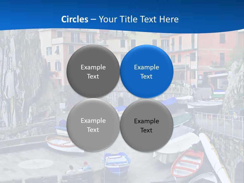 Town Cliff Boat PowerPoint Template