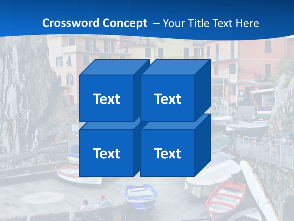 Town Cliff Boat PowerPoint Template