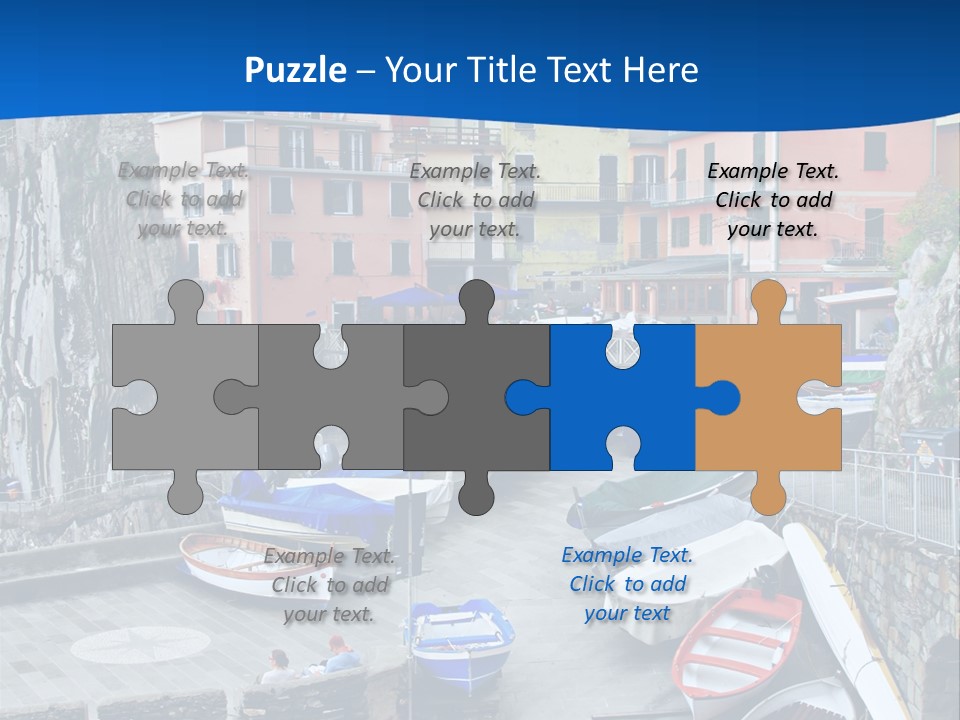 Town Cliff Boat PowerPoint Template