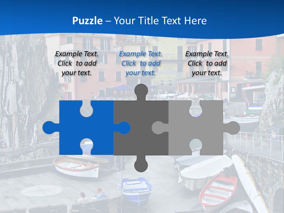 Town Cliff Boat PowerPoint Template