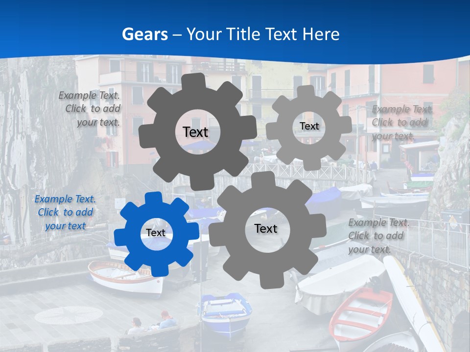 Town Cliff Boat PowerPoint Template