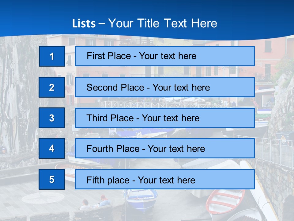 Town Cliff Boat PowerPoint Template