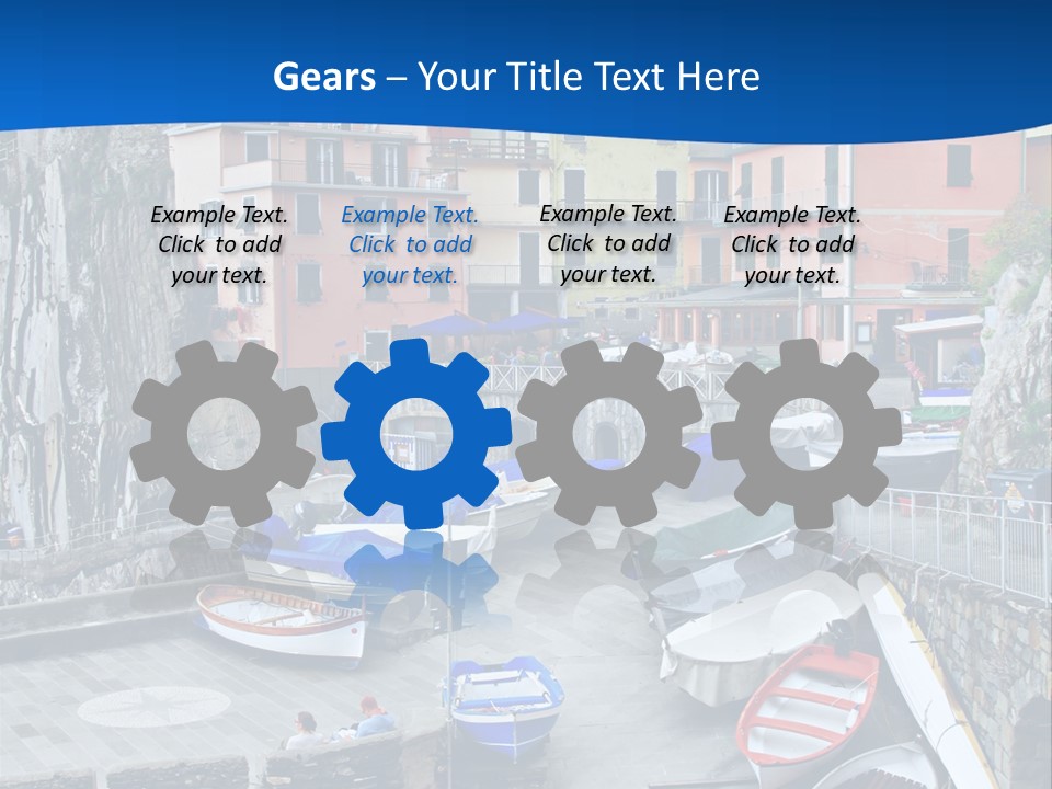 Town Cliff Boat PowerPoint Template