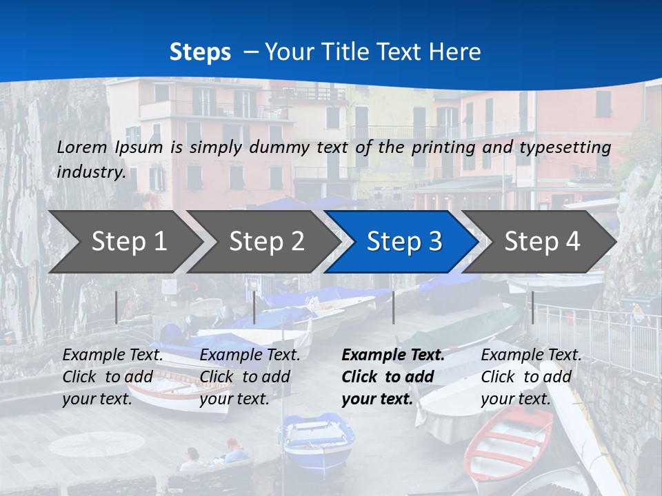 Town Cliff Boat PowerPoint Template