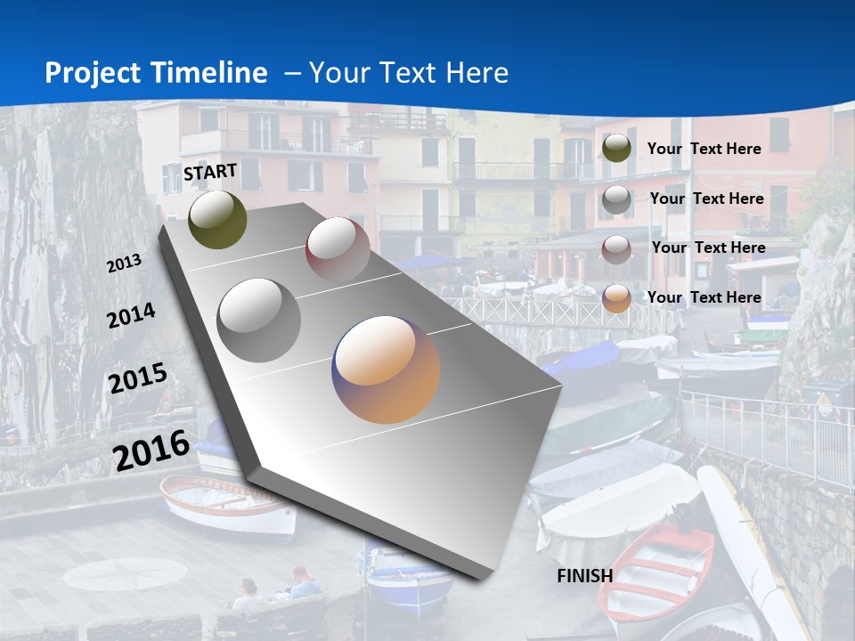 Town Cliff Boat PowerPoint Template