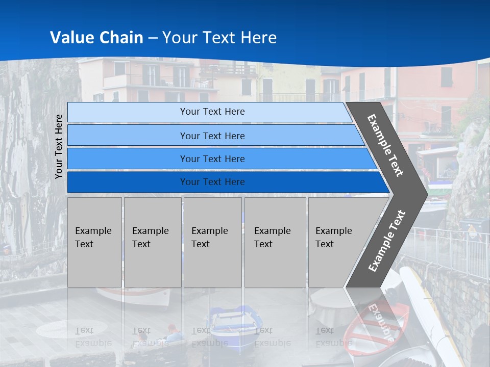 Town Cliff Boat PowerPoint Template