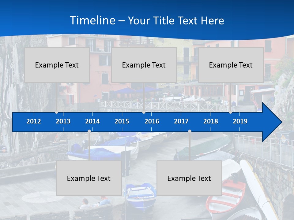 Town Cliff Boat PowerPoint Template