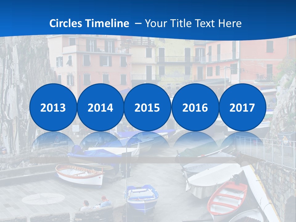 Town Cliff Boat PowerPoint Template