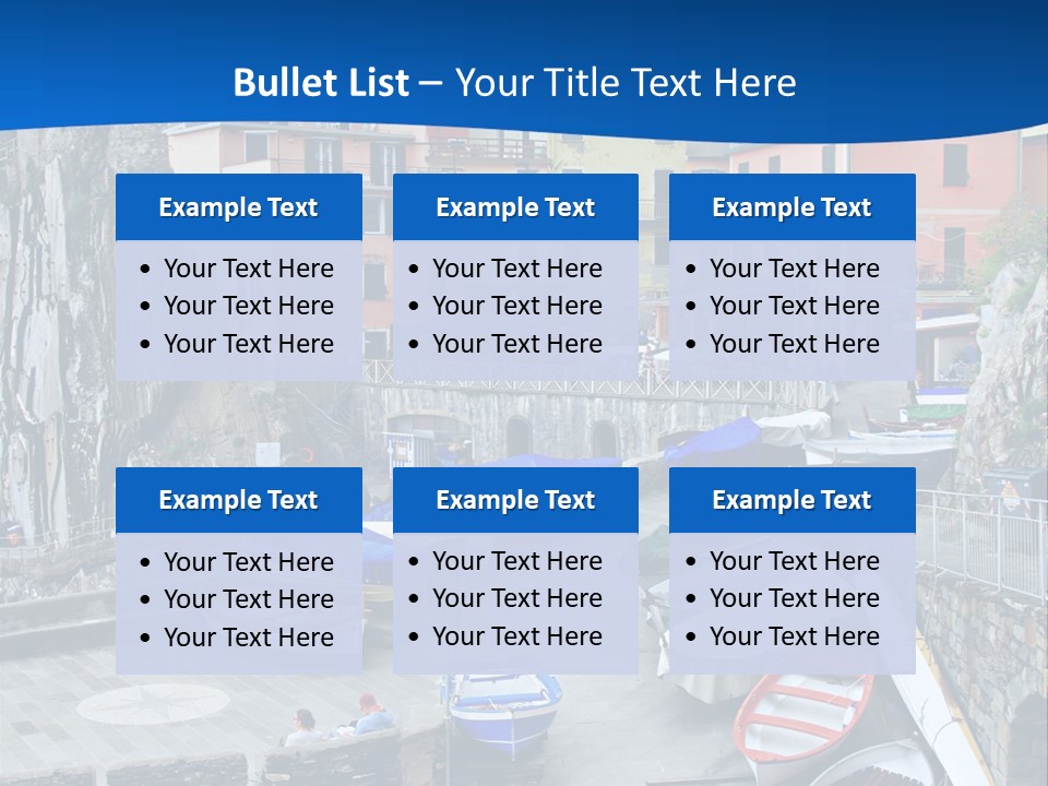 Town Cliff Boat PowerPoint Template