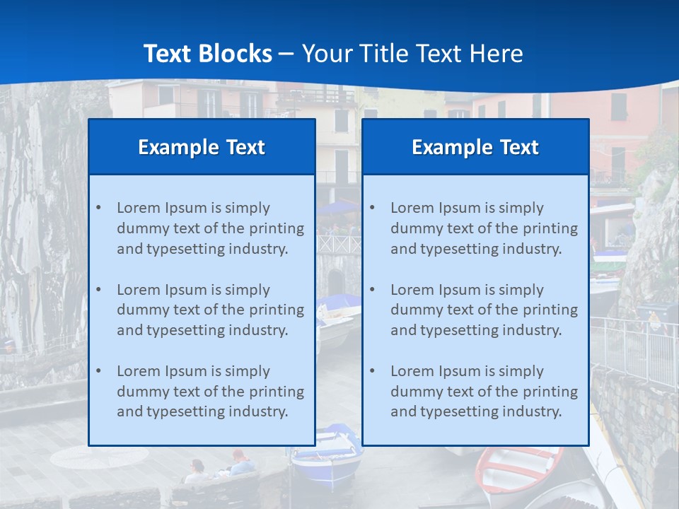Town Cliff Boat PowerPoint Template
