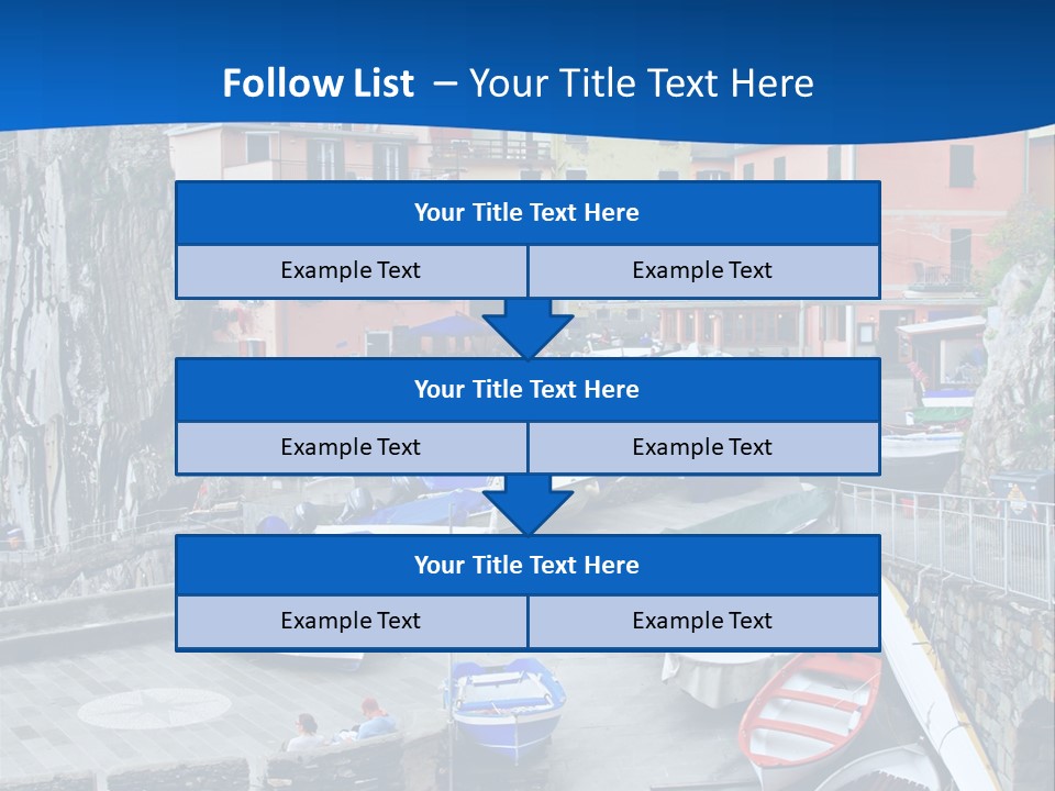 Town Cliff Boat PowerPoint Template