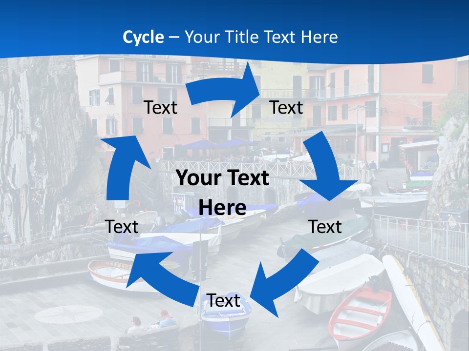Town Cliff Boat PowerPoint Template
