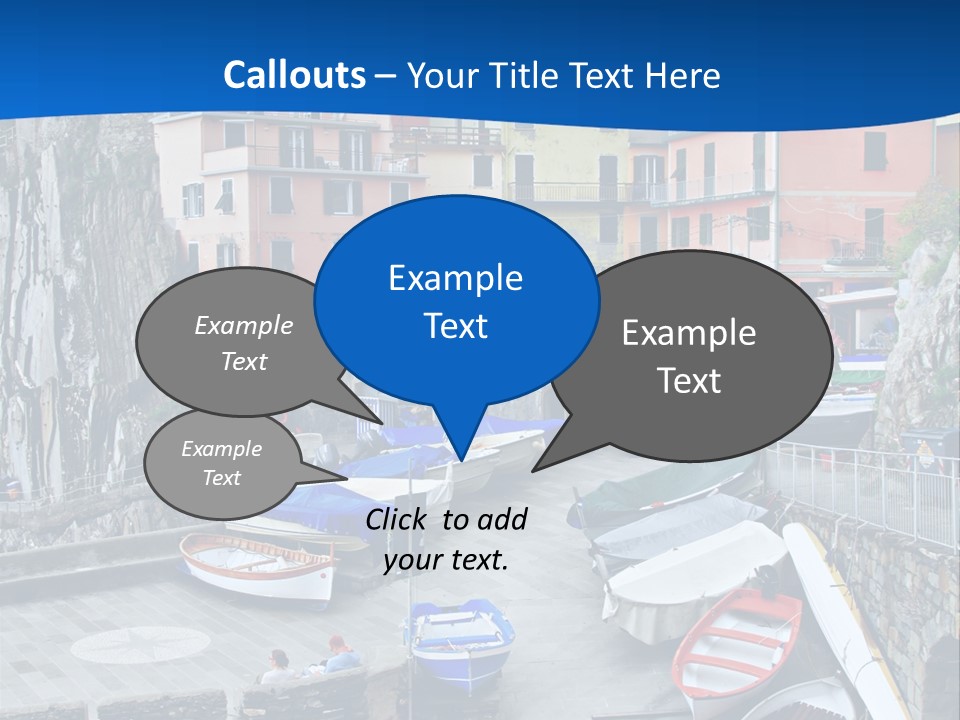 Town Cliff Boat PowerPoint Template
