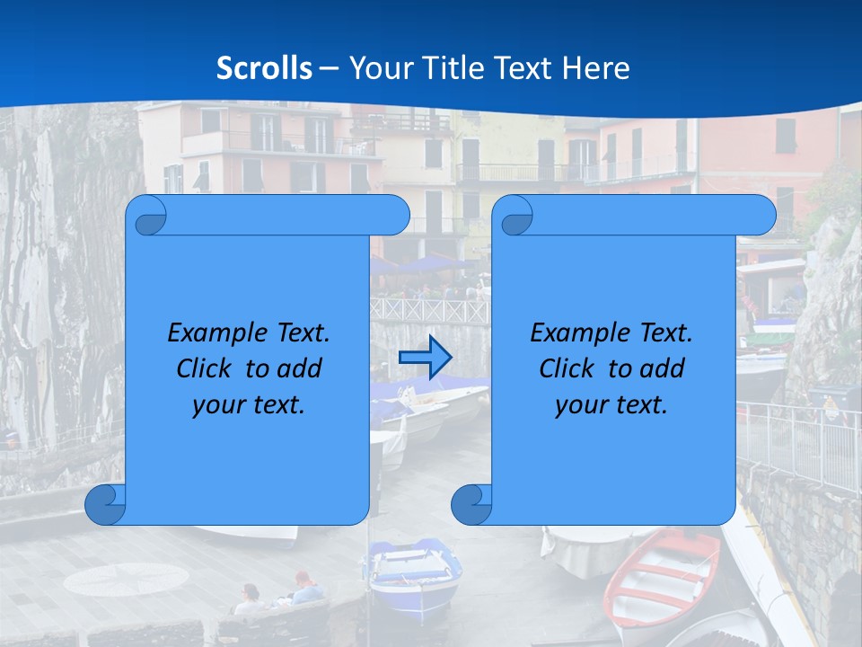 Town Cliff Boat PowerPoint Template