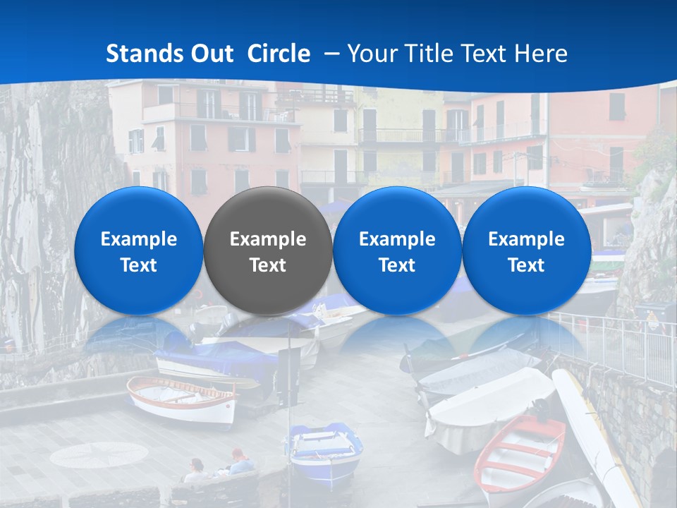 Town Cliff Boat PowerPoint Template