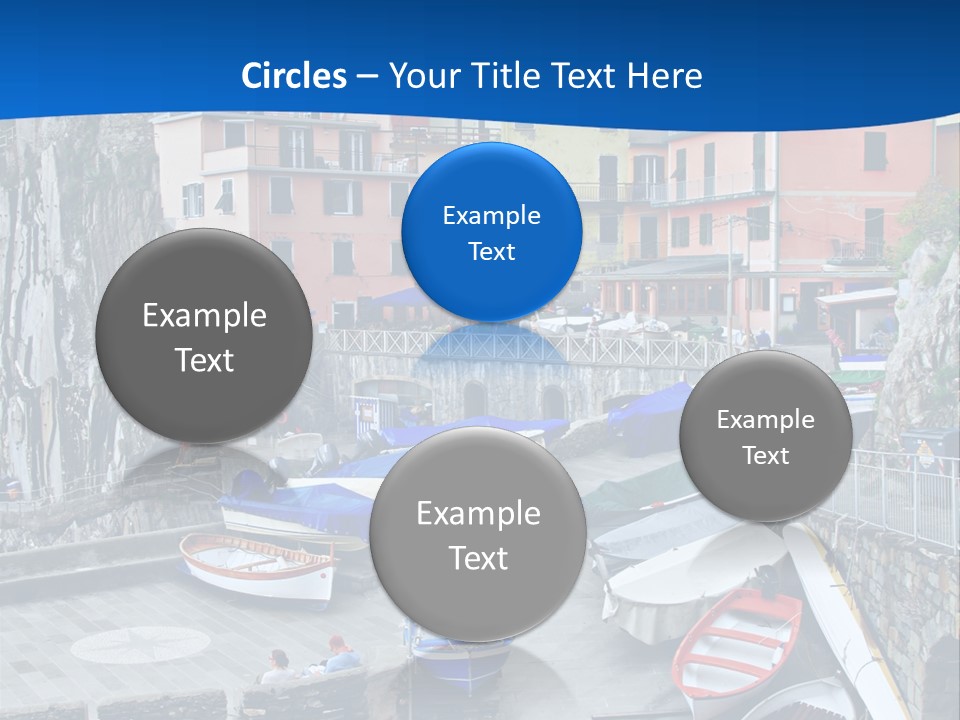 Town Cliff Boat PowerPoint Template