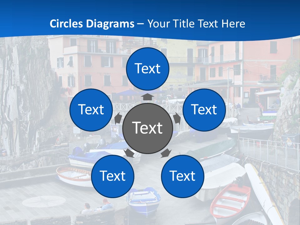 Town Cliff Boat PowerPoint Template
