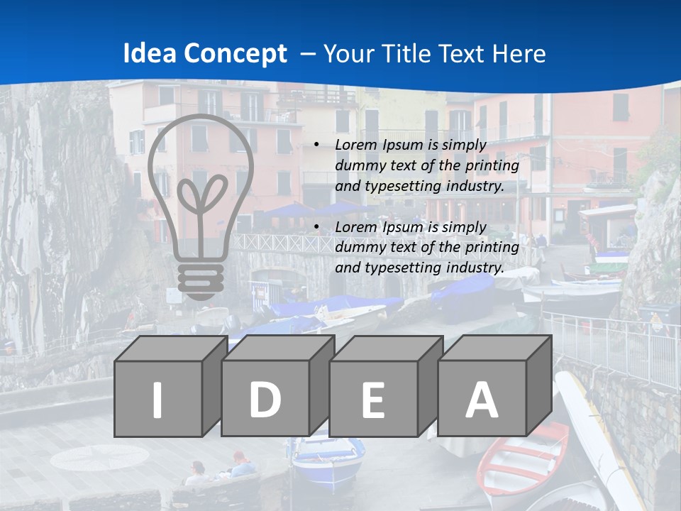 Town Cliff Boat PowerPoint Template