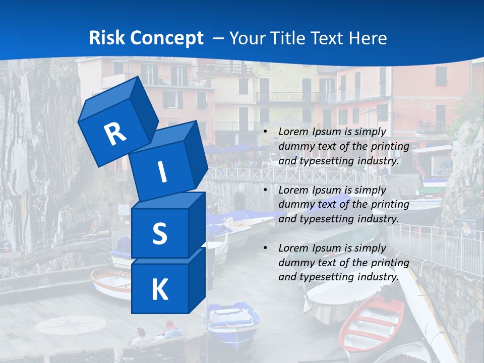 Town Cliff Boat PowerPoint Template