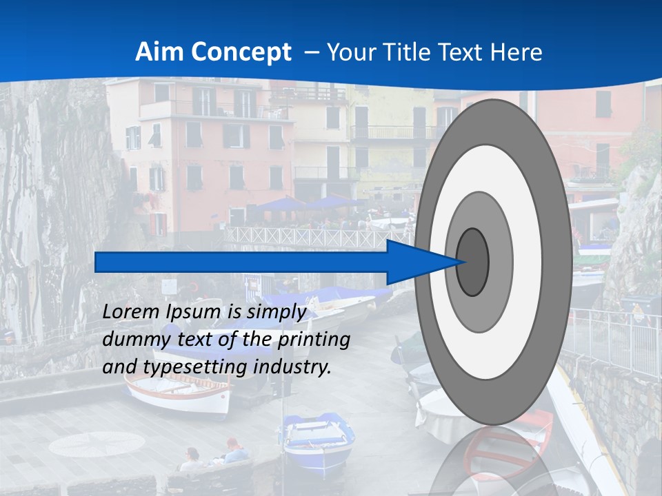 Town Cliff Boat PowerPoint Template