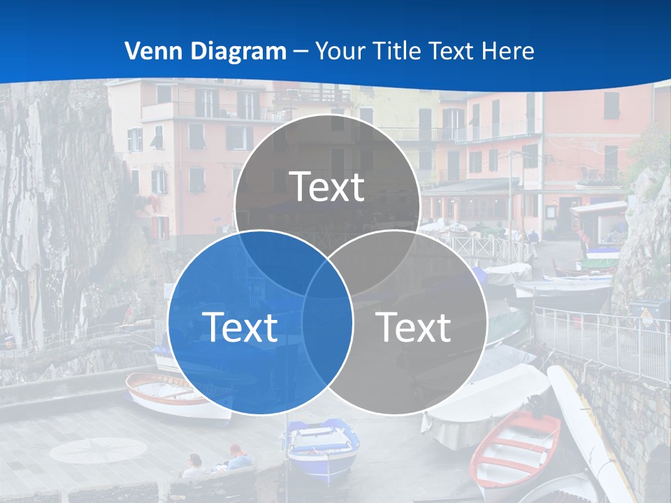 Town Cliff Boat PowerPoint Template