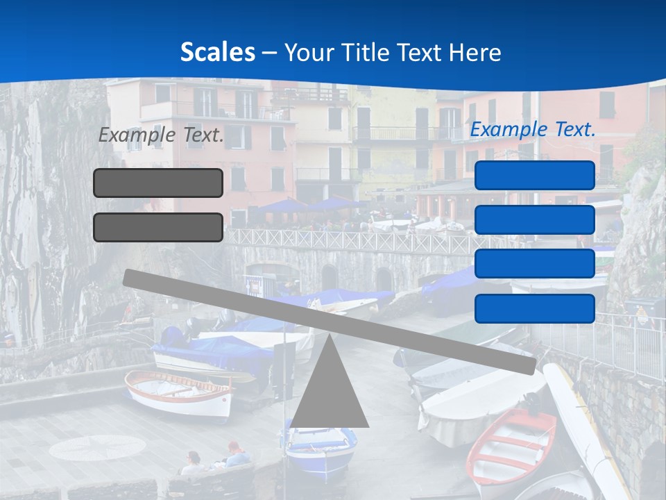 Town Cliff Boat PowerPoint Template