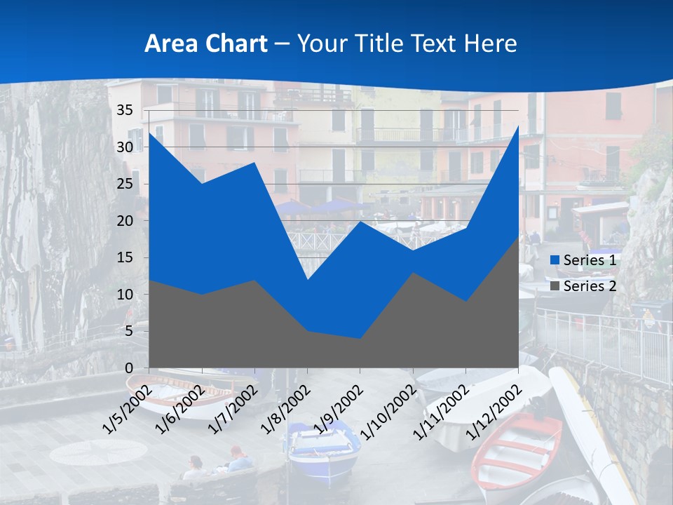Town Cliff Boat PowerPoint Template