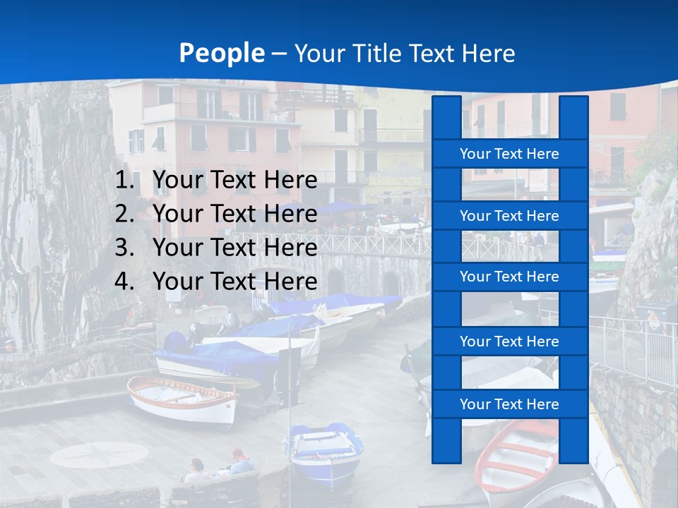 Town Cliff Boat PowerPoint Template